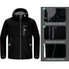 imageLittle Donkey Andy Mens Lightweight Hooded Softshell Jacket for Running Travel Hiking Windproof Outerwear Water RepellentBlack