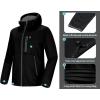 imageLittle Donkey Andy Mens Lightweight Hooded Softshell Jacket for Running Travel Hiking Windproof Outerwear Water RepellentBlack