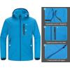 imageLittle Donkey Andy Mens Lightweight Hooded Softshell Jacket for Running Travel Hiking Windproof Outerwear Water RepellentBlue1
