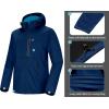 imageLittle Donkey Andy Mens Lightweight Hooded Softshell Jacket for Running Travel Hiking Windproof Outerwear Water RepellentDark Blue