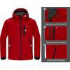 imageLittle Donkey Andy Mens Lightweight Hooded Softshell Jacket for Running Travel Hiking Windproof Outerwear Water RepellentRed