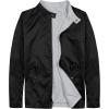 imageLittle Donkey Andy Mens Lightweight Reversible Bomer Jacket Windproof Water Resistant Coat Running GolfA Black  B Light Gray