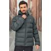 imageLittle Donkey Andy Mens Puffer Jacket Warm Winter Coat with Hood Lightweight Insulated Quilted Jacketss for Snow SkiGrey