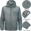 imageLittle Donkey Andy Mens Waterproof Rain Jacket Coat Lightweight Raincoat Windbreaker with Hood for Golf Hiking UPF 30Gray