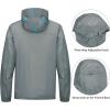 imageLittle Donkey Andy Mens Waterproof Rain Jacket Coat Lightweight Raincoat Windbreaker with Hood for Golf Hiking UPF 30Gray