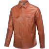 imageLittle Donkey Andy Mens Leather Jacket Waterproof Stretch Faux Leather Jacket for Men Outwear CasualKhaki