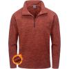 imageLittle Donkey Andy Mens Quarter Zip Sweatshirts with Fleece Lined Long Sleeve Golf Running Thermal PulloverOrange Heatherwith Fleece