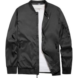 imageLittle Donkey Andy Mens Lightweight Bomber Jacket Causal Fashion Flight Windbreaker Fall Spring Outdoor CoatBlack