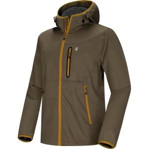 imageLittle Donkey Andy Mens Lightweight Hooded Softshell Jacket for Running Travel Hiking Windproof Outerwear Water RepellentSage