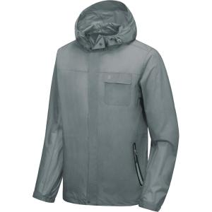 imageLittle Donkey Andy Mens Waterproof Rain Jacket Coat Lightweight Raincoat Windbreaker with Hood for Golf Hiking UPF 30Gray