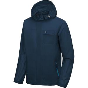 imageLittle Donkey Andy Mens Waterproof Rain Jacket Coat Lightweight Raincoat Windbreaker with Hood for Golf Hiking UPF 30Navy