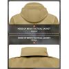 imageLittle Donkey Andy Mens Softshell Jacket with Hood Fleece Lined Winter Jackets for Hiking Windproof WaterresistantB Beige
