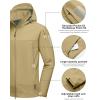 imageLittle Donkey Andy Mens Softshell Jacket with Hood Fleece Lined Winter Jackets for Hiking Windproof WaterresistantB Beige
