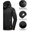 imageLittle Donkey Andy Mens Softshell Jacket with Hood Fleece Lined Winter Jackets for Hiking Windproof WaterresistantB Black