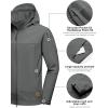 imageLittle Donkey Andy Mens Softshell Jacket with Hood Fleece Lined Winter Jackets for Hiking Windproof WaterresistantB Grey