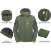 imageLittle Donkey Andy Mens Softshell Jacket with Hood Fleece Lined Winter Jackets for Hiking Windproof WaterresistantDark Green