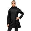 imageLittle Donkey Andy Womens Waterproof MidLength Rain Jacket with Hood Windbreaker Coat for Hiking TravelBlack
