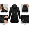 imageLittle Donkey Andy Womens Waterproof MidLength Rain Jacket with Hood Windbreaker Coat for Hiking TravelBlack