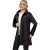 imageLittle Donkey Andy Womens Waterproof MidLength Rain Jacket with Hood Windbreaker Coat for Hiking TravelBlack