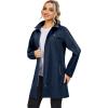 imageLittle Donkey Andy Womens Waterproof MidLength Rain Jacket with Hood Windbreaker Coat for Hiking TravelBlue