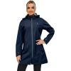imageLittle Donkey Andy Womens Waterproof MidLength Rain Jacket with Hood Windbreaker Coat for Hiking TravelBlue