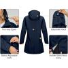 imageLittle Donkey Andy Womens Waterproof MidLength Rain Jacket with Hood Windbreaker Coat for Hiking TravelBlue