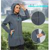 imageLittle Donkey Andy Womens Waterproof MidLength Rain Jacket with Hood Windbreaker Coat for Hiking TravelGrey