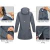 imageLittle Donkey Andy Womens Waterproof MidLength Rain Jacket with Hood Windbreaker Coat for Hiking TravelGrey