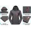 imageLittle Donkey Andy Womens Waterproof Rain Jacket with Hood Breathable Lightweight Windbreaker Rain Shell CoatA3grey