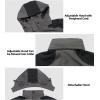 imageLittle Donkey Andy Womens Waterproof Rain Jacket with Hood Breathable Lightweight Windbreaker Rain Shell CoatB2greyBlack