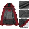 imageLittle Donkey Andy Womens Waterproof Rain Jacket with Hood Breathable Lightweight Windbreaker Rain Shell CoatB4redBlack