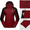 imageLittle Donkey Andy Womens Waterproof Rain Jacket with Hood Breathable Lightweight Windbreaker Rain Shell CoatB4redBlack