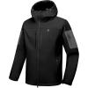 imageLittle Donkey Andy Mens Softshell Jacket with Hood Fleece Lined Winter Jackets for Hiking Windproof WaterresistantBlack