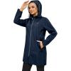 imageLittle Donkey Andy Womens Waterproof MidLength Rain Jacket with Hood Windbreaker Coat for Hiking TravelBlue