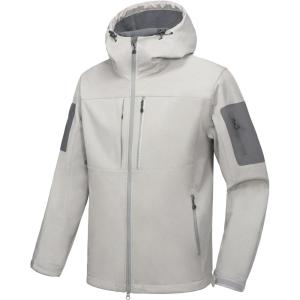 imageLittle Donkey Andy Mens Softshell Jacket with Hood Fleece Lined Winter Jackets for Hiking Windproof WaterresistantLight Grey Heather