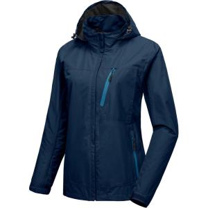 imageLittle Donkey Andy Womens Waterproof Rain Jacket with Hood Breathable Lightweight Windbreaker Rain Shell CoatA4navy