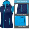 imageLittle Donkey Andy Womens Lightweight Softshell Vest Windproof Sleeveless Jacket for Running Hiking TravelBlue With Hood