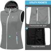 imageLittle Donkey Andy Womens Lightweight Softshell Vest Windproof Sleeveless Jacket for Running Hiking TravelGray With Hood