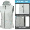 imageLittle Donkey Andy Womens Lightweight Softshell Vest Windproof Sleeveless Jacket for Running Hiking TravelWhite With Hood