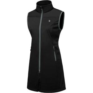 imageLittle Donkey Andy Womens Lightweight Softshell Vest Windproof Sleeveless Jacket for Running Hiking TravelBlacklong