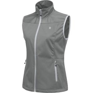 imageLittle Donkey Andy Womens Lightweight Softshell Vest Windproof Sleeveless Jacket for Running Hiking TravelGray