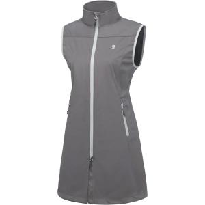 imageLittle Donkey Andy Womens Lightweight Softshell Vest Windproof Sleeveless Jacket for Running Hiking TravelGreylong