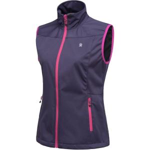 imageLittle Donkey Andy Womens Lightweight Softshell Vest Windproof Sleeveless Jacket for Running Hiking TravelPurple