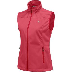 imageLittle Donkey Andy Womens Lightweight Softshell Vest Windproof Sleeveless Jacket for Running Hiking TravelWatermelon