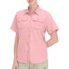 imageLittle Donkey Andy Womens Stretch Quick Dry UPF50 Short Sleeve Shirt for Hiking Travel Camping02 Pink
