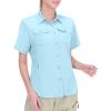 imageLittle Donkey Andy Womens Stretch Quick Dry UPF50 Short Sleeve Shirt for Hiking Travel Camping04 Blue
