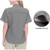 imageLittle Donkey Andy Womens Stretch Quick Dry UPF50 Short Sleeve Shirt for Hiking Travel Camping07 Steel Grey
