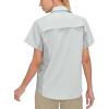 imageLittle Donkey Andy Womens Stretch Quick Dry UPF50 Short Sleeve Shirt for Hiking Travel CampingGlacier Gray