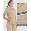 imageLittle Donkey Andy Womens Stretch Quick Dry UPF50 Short Sleeve Shirt for Hiking Travel CampingKhaki