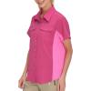 imageLittle Donkey Andy Womens Stretch Quick Dry UPF50 Short Sleeve Shirt for Hiking Travel CampingRose Red